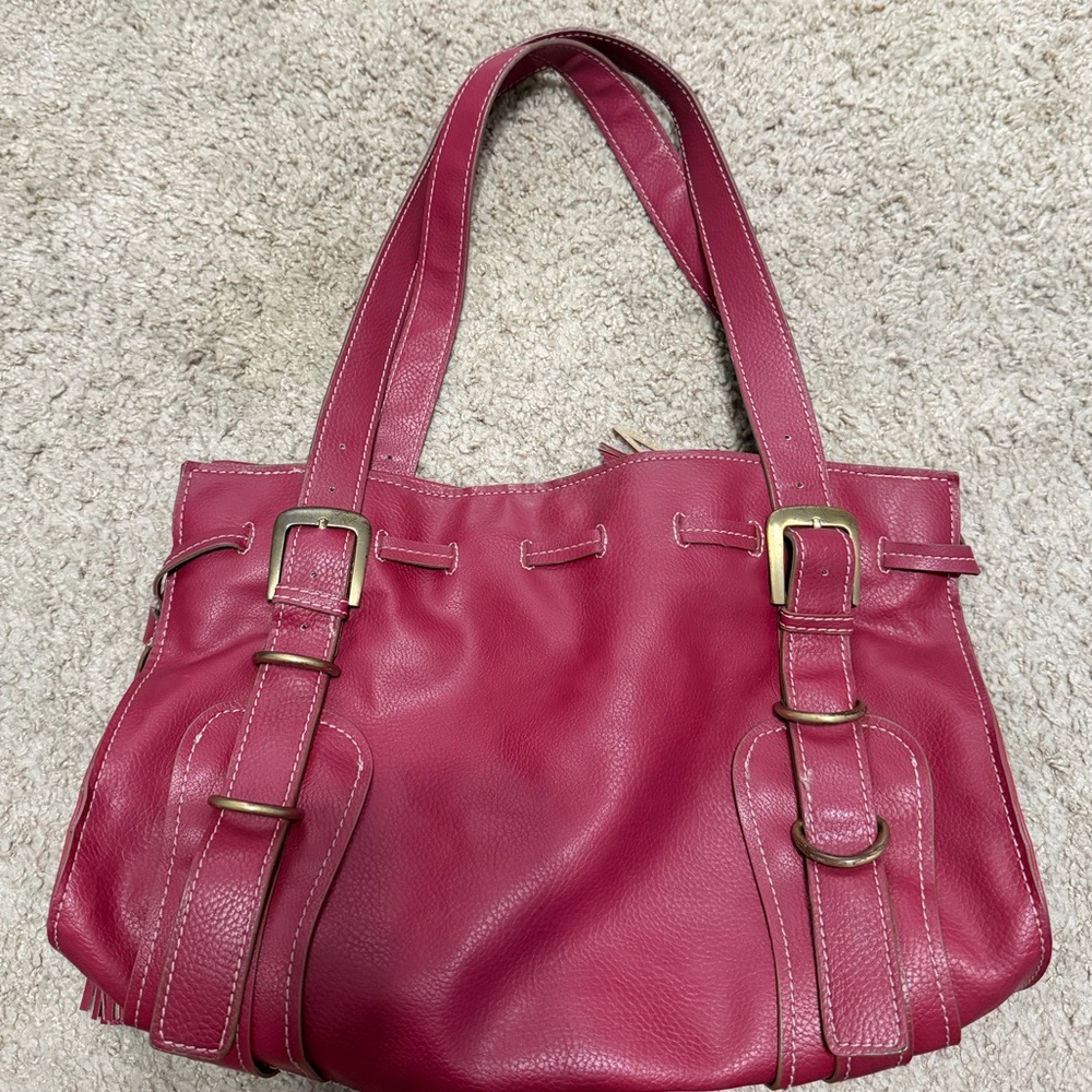 Pink/Red Tommy Hilfiger buckle bag